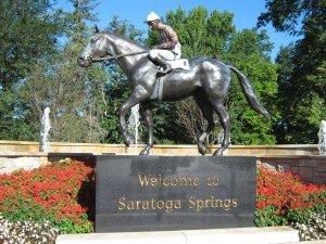 Greetings at the top of Saratoga Springs’ Congress Street Park 