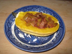 Delicata squash with pears sautéed in cinnamon butter 