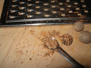 Freshly grated nutmeg: better get a nutmeg grater to use next time 