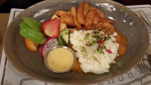 Braised truffled butternut squash with scrambled egg whites