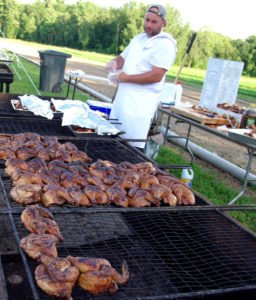 Sizzling split chickens from St. Croix Farm, a Rensselaer County farm whose 688 acres have been permanently protected