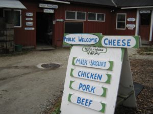 Farm store open to the public, also sales Plowshare Farm organic oatmeal raisin cookies, perfect for the long drive home